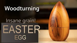 Woodturning - This grain is insane! DIY easter egg. Easter decoration.