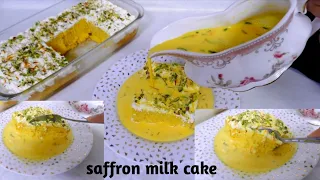 Saffron Milk Cake l Tres Leches Cake that melts in your mouth l Easy and Quick Recipe lRasmalai Cake