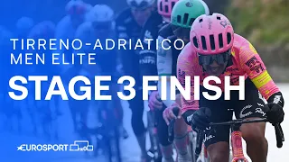 Sprint finale causes DRAMA 😳 | Stage 3 Finish Tirreno-Adriatico 2024 | Eurosport Cycling