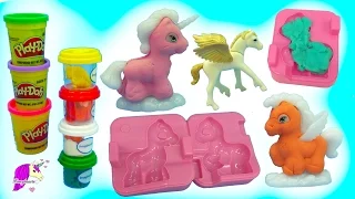 Make Your Own Dream PlayDoh + Glitter Unicorn, Pegasus Ponies Maker Playset - Video