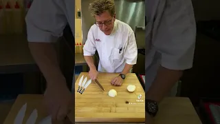 Dice an Onion | Chef Eric's Tips & Tricks #cooking #knife #foryou #howto #cutting #chef