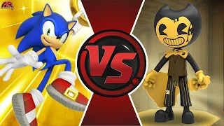 SONIC vs BENDY! (Sonic The Hedgehog vs Bendy and the Ink Machine) Sonic Cartoon Fight Animation