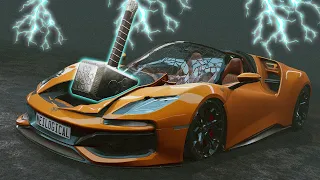 Crushing Cars With THOR'S HAMMER In BeamNG Drive!