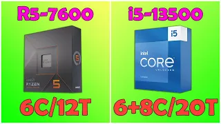 R5 7600 vs i5 13500.  Gaming Test 2K with RTX 4090