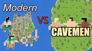 Future People VS Huge CAVEMAN Island