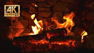 Ambient Cozy Fireplace 4K sounds for Sleeping, relaxing, ASMR sounds, sleep music, AMSR, BGM, Dark