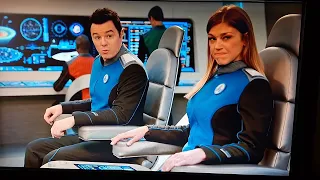Tharal eating stew the Orville