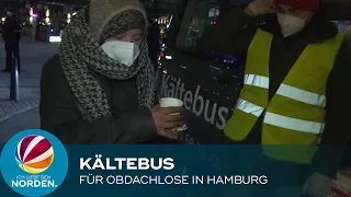 Hamburger Kältebus für die Versorgung von Obdachlosen im Einsatz