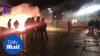 Police confront Marseille fans as rioting breaks out - Daily Mail