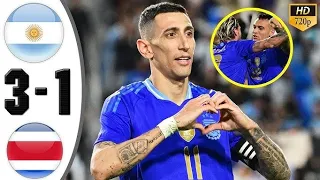 Argentina vs Costa Rica 3 - 1 Highlights || All Goals Di Maria Free kick 2024 Friendly Match ||