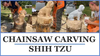 Small Dog Chainsaw Carving