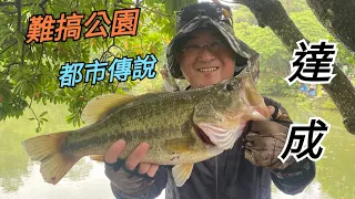 【路亞釣遊趣】 難搞公園的怪獸級大嘴黑鱸魚，歷經一整年，都市傳說達成。😍 #南港公園#盛河小駒