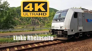 【4K】 Führerstandsmitfahrt Linke Rheinstrecke Bingen am Rhein nach Koblenz über Bacharach ,Oberwesel