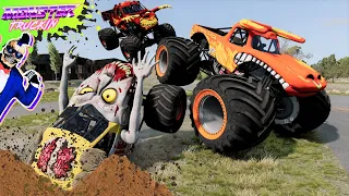 Monster Jam INSANE Racing, Freestyle and High Speed Jumps #14 | BeamNG Drive | Grave Digger