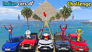 Indian cars vs water pyramid ramp challenge gta 5 | gta 5 water ramp test Indian cars