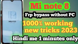 Xiaomi Redmi Note 8 FRP BYPASS | MIUI 12.5.1 without PC 101% working ! Redmi note 8 Frp bypass #frp