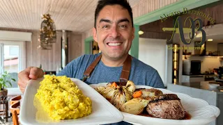 FILETE DE VACUNO AL HORNO CON PASTELERA DE CHOCLO Y SALSA DE CHAMPIÑONES  - CENA FIN DE AÑO 2023