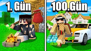 100 GÜN BOYUNCA MİLYONER OLARAK YAŞADIM 😱 - Minecraft