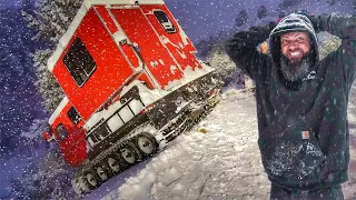 SCARY: This Snowcat Launches OFF a Cliff and Hits a Tree