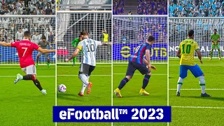 eFootball 2023 All Signature Penalty Styles | Ronaldo, Messi, Lewandowski , etc