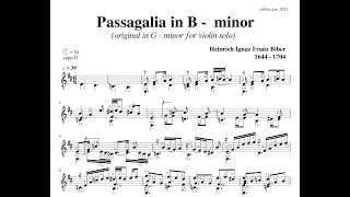 Heinrich Biber - Passagaglia for Guitar