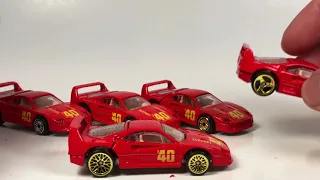 10 Car Tuesday - Ferrari F40 Hot Wheels and One Matchbox