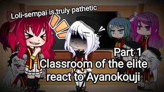 Classroom of the elite react to Ayanokouji |Part 1|