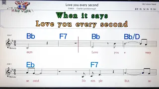 Love you every second/Charlie lands  borough💋노래방, 가라오케, 코드 큰 악보,반주,💖Karaoke, Sheet Music, Chord, MR