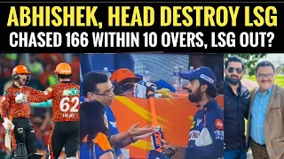 Abhishek, Head make mockery of LSG bowlers 166 chased down on 58 balls,LSG demolished,NRR destroyed