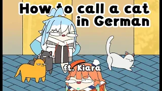 Kobo Shows Kiara How to Call a Cat in German Meme [ Hololive Animation ]