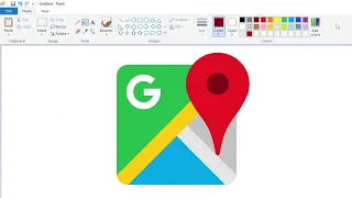 How to draw Google Maps icon in MS Paint | Easy step by step drawing