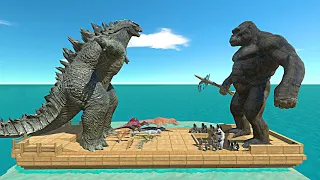 War on Ship | Dinosaurs vs Mutant Primates, Godzilla vs King Kong - Animal Revolt Battle Simulator