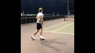 Alexander Zverev Court View Practice with Stefanos Tsitsipas