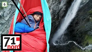 71° nord kjendis | Deltakerne sover i hengekøyer over Vettisfossen | discovery+ Norge