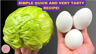 ✅ CABBAGE WITH EGGS 🥚TASTES BETTER THAN PIZZA !  QUICK AND VERY TASTY RECIPE!
