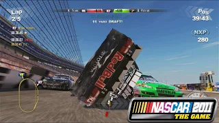 Nascar The Game 2011 Crashes #3 (BIG BLOWOVERS)