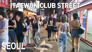 [4K] Seoul itaewon club street walk-Itaewon club street a beautiful summer saturday night walk