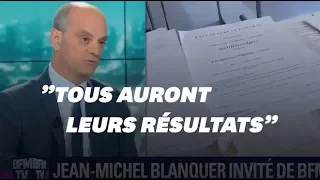 Bac: Blanquer dit que tous les élèves auront leurs résultats le 5 juillet