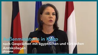 Außenministerin Annalena Baerbock nach Gesprächen in Kairo am 14.10.23