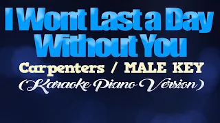 I WONT LAST A DAY WITHOUT YOU - Carpenters/MALE KEY (KARAOKE PIANO VERSION)