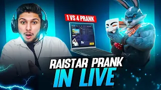 Raistar 😎 1 vs 4 Live Prank पड गया भारी 😰😭#live #freefire