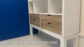 UpCycle a FLAT PACK cabinet with pallet wood