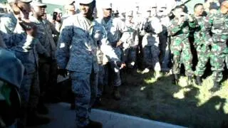 U.S. Marine takes on Indonesian Air Force officer in impromptu dance off during Khaan Quest 2011