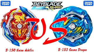 Union ACHILLES vs Cosmo DRAGON B 150 vs B 153 Takara Tomy Beyblade Burst Gt Gachi Battle