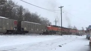 Stalled Coal Train in Heavy Snow