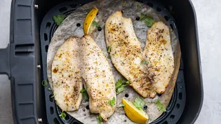 Air Fryer White Fish with Garlic & Lemon with Time & Temp.