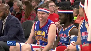 'Hot Shot' Shaun Gallagher plays with the Harlem Globetrotters