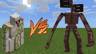 Siren Head v3 VS Iron Golem in Minecraft PE