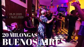 20 milongas. Tango. Buenos Aires. 2020.