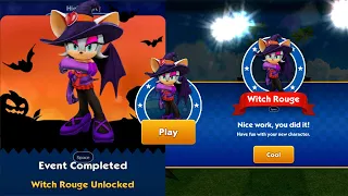 Sonic Dash - Halloween Character | Win Witch Rouge | NEW CHARACTER UNLOCKED - gameplay